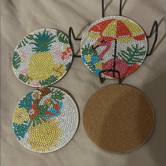 Colorful Beaded Coasters Set - Picture 2 of 2